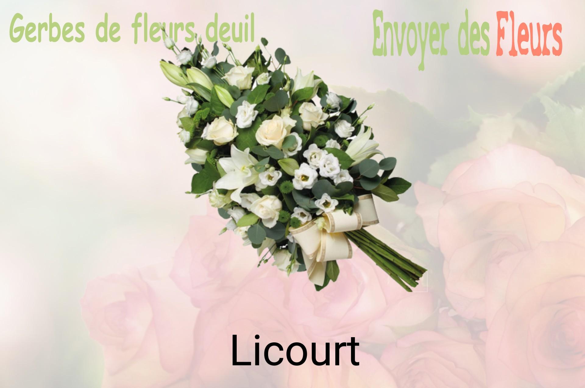 Gerbe de fleurs de deuil livrée à Licourt